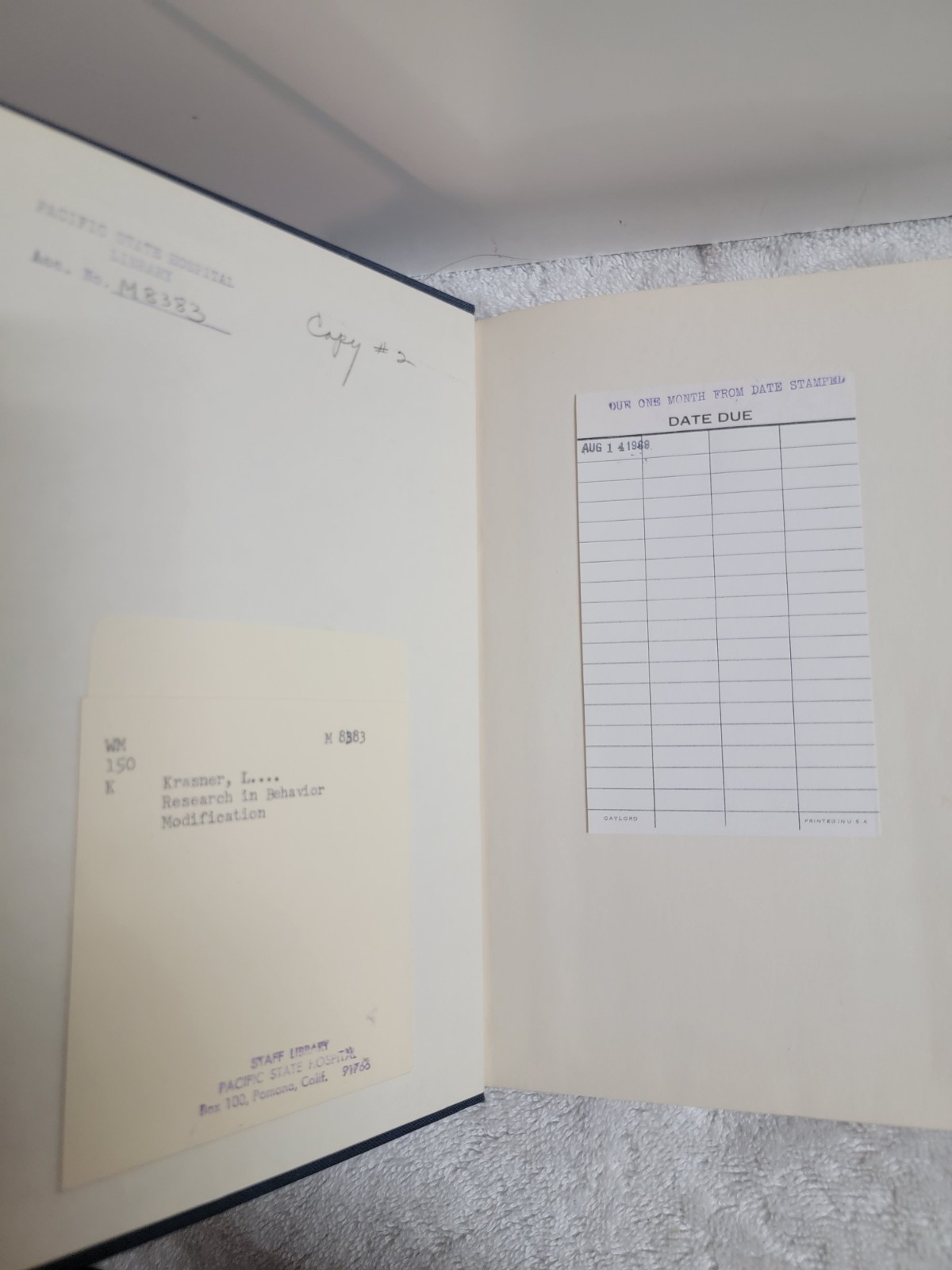 Research In Behavior modification; Krasner And Ullmann 1967 EXCELLENT CONDITION