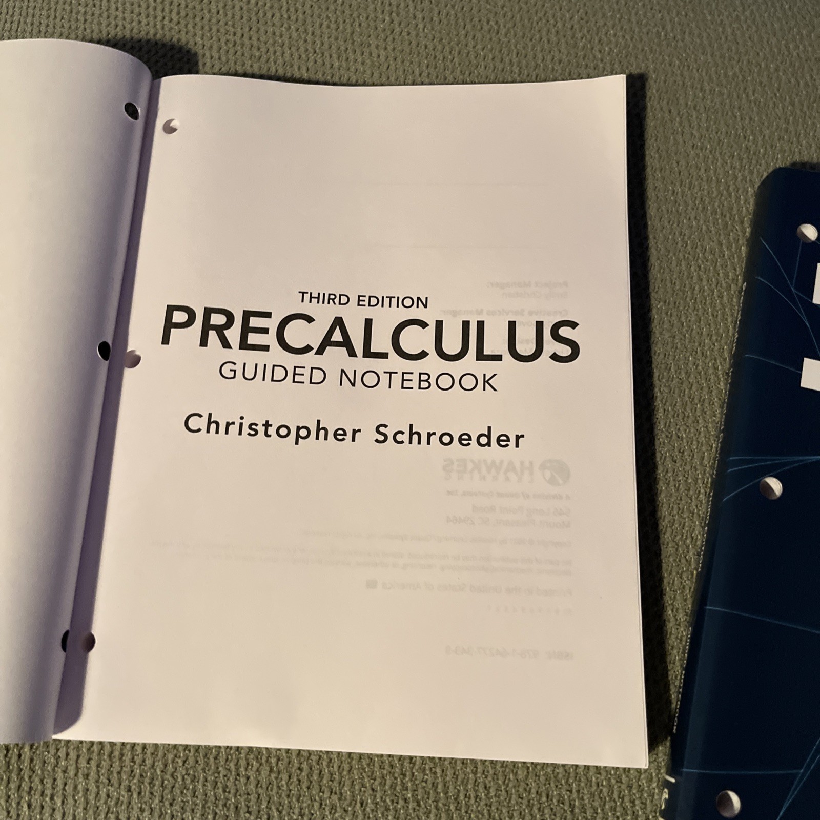 Precalculus + Integrated Review 3e Guided Notebook Hawkes Learning Third Edition