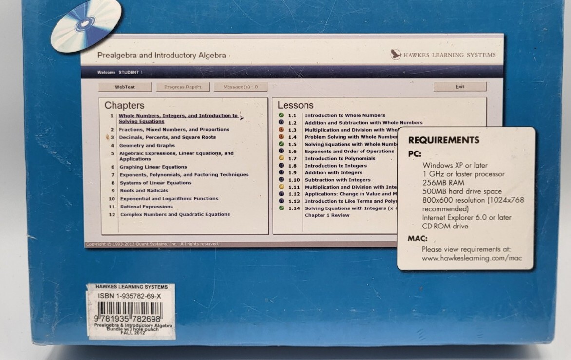 Prealgebra and Introductory Algebra Software and Textbook Hawkes Learning System