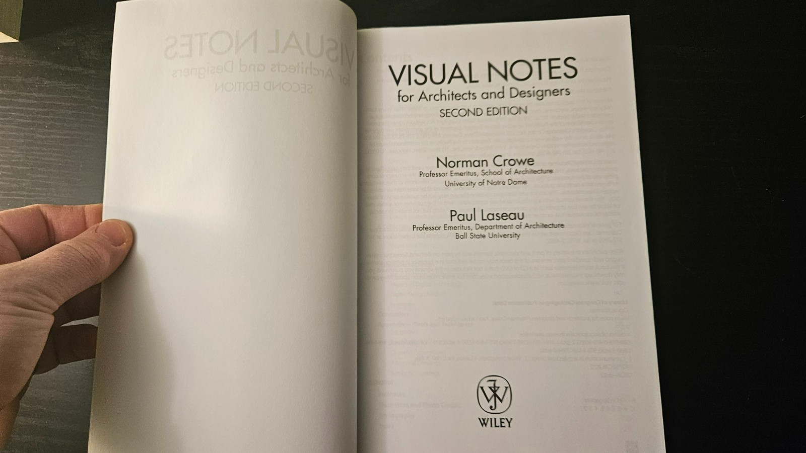 Visual Notes for Architects and Designers by Crowe, 2nd Ed. VERY GOOD
