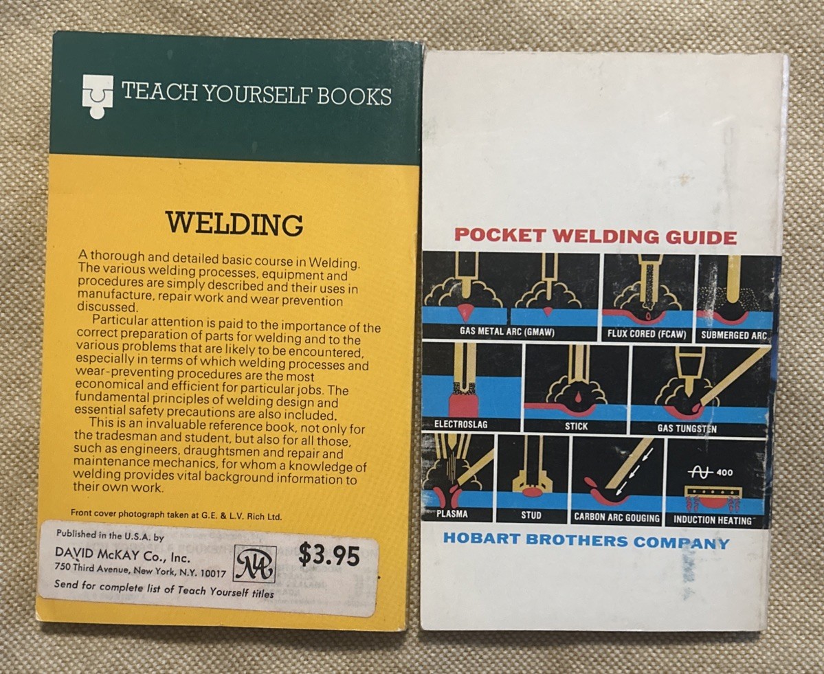 VTG Lot of 2 Welding Books Pocket Welding Guide & Teach Yourself Books Welding