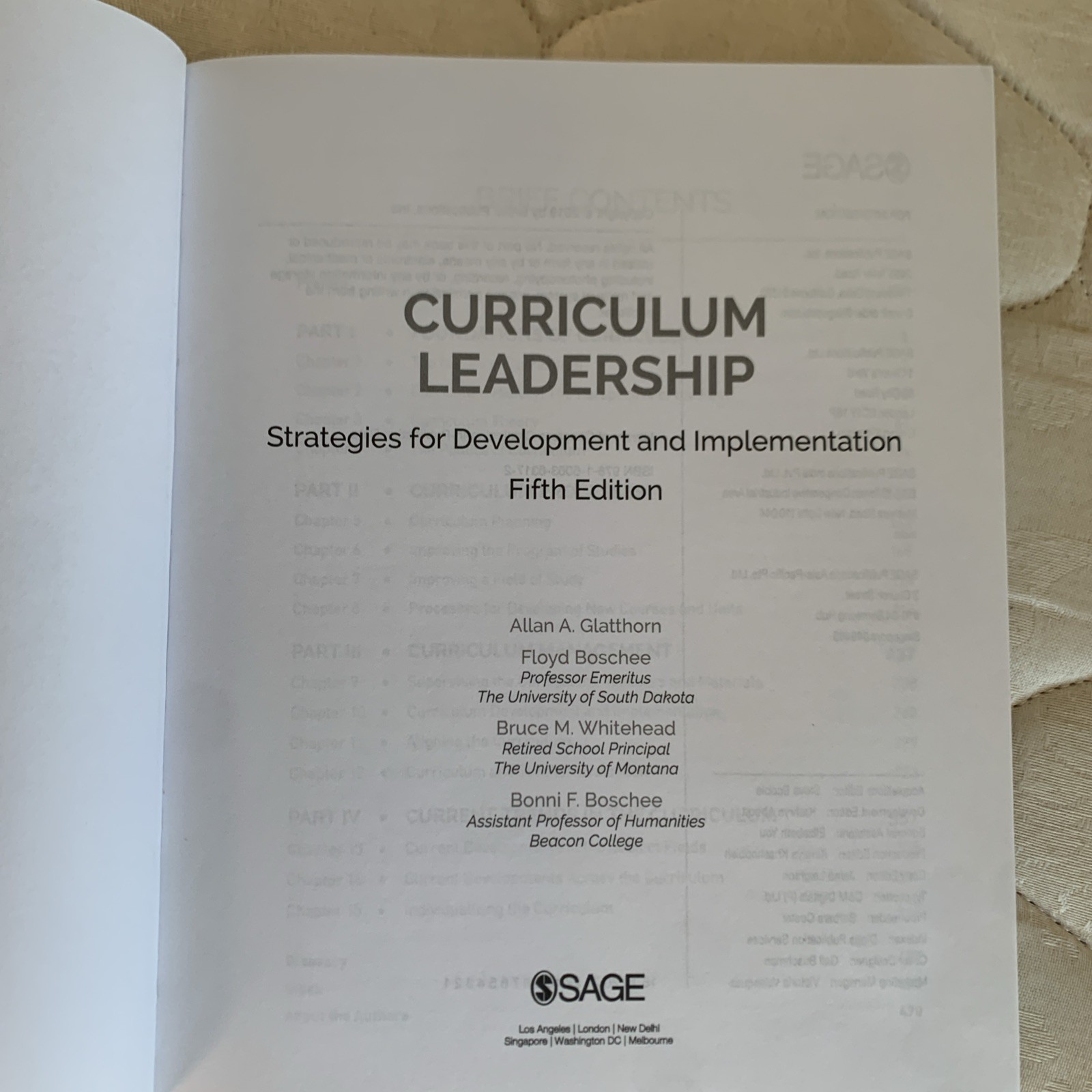 Curriculum Leadership 5th Ed SAGE Hardcover Glatthorn Boschee Whitehead Boschee