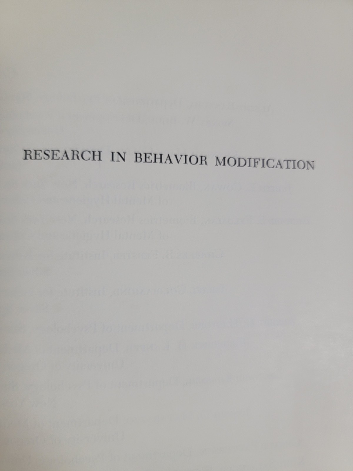 Research In Behavior modification; Krasner And Ullmann 1967 EXCELLENT CONDITION