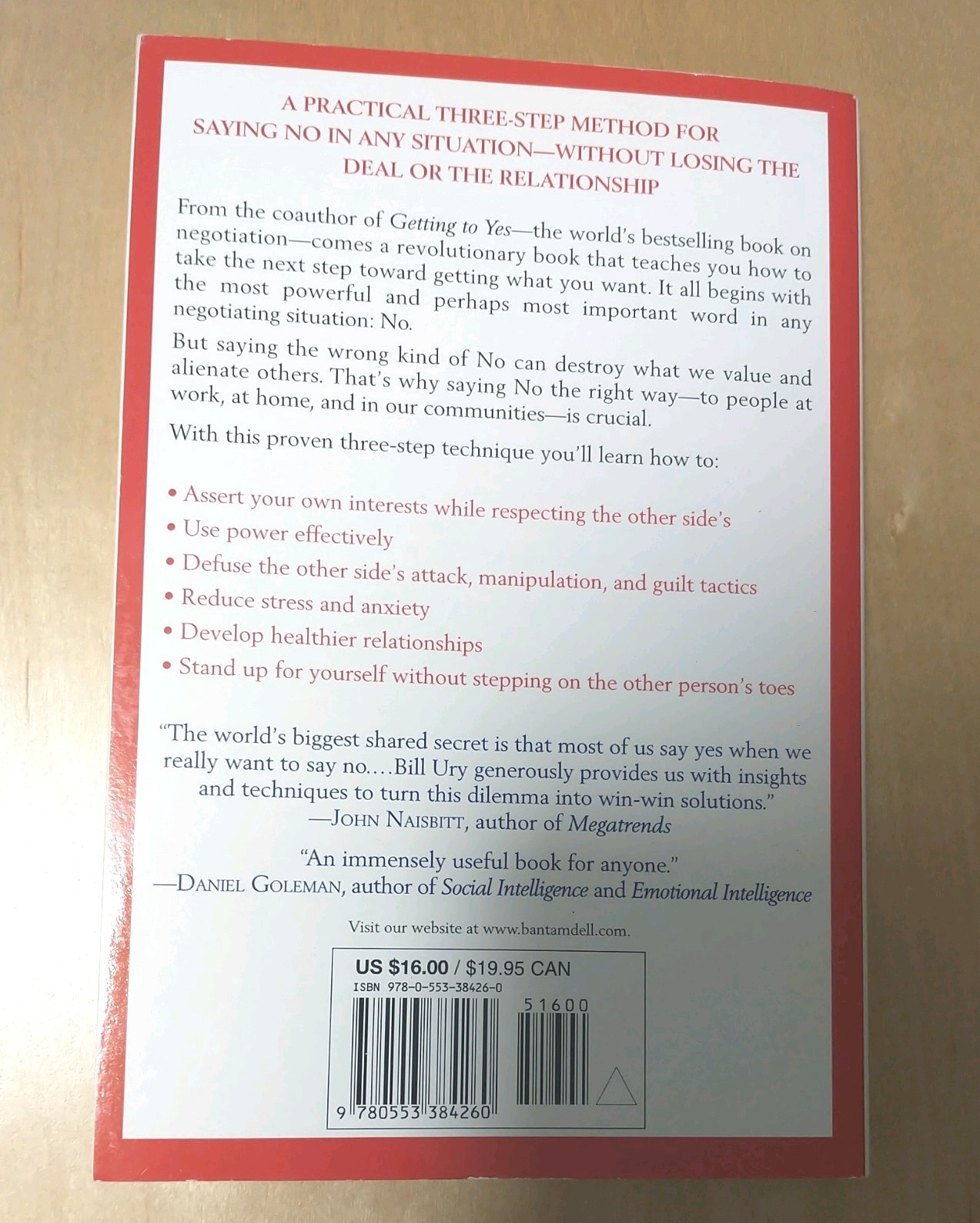 Power of a Positive No : How to Say No and Still Get to Yes by William Ury 2007