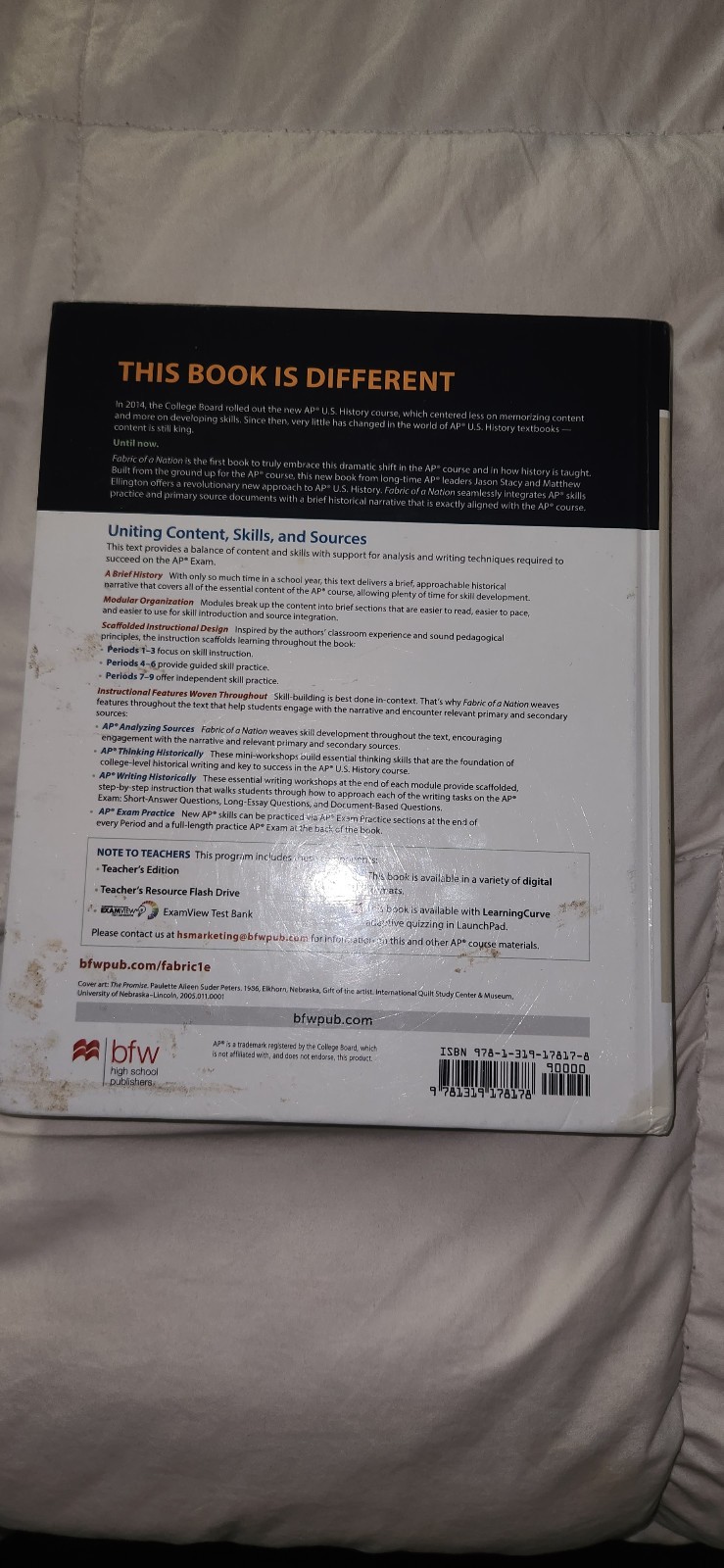 Fabric of a Nation: Teacher’s Edition Hardcover Stacy Ellington