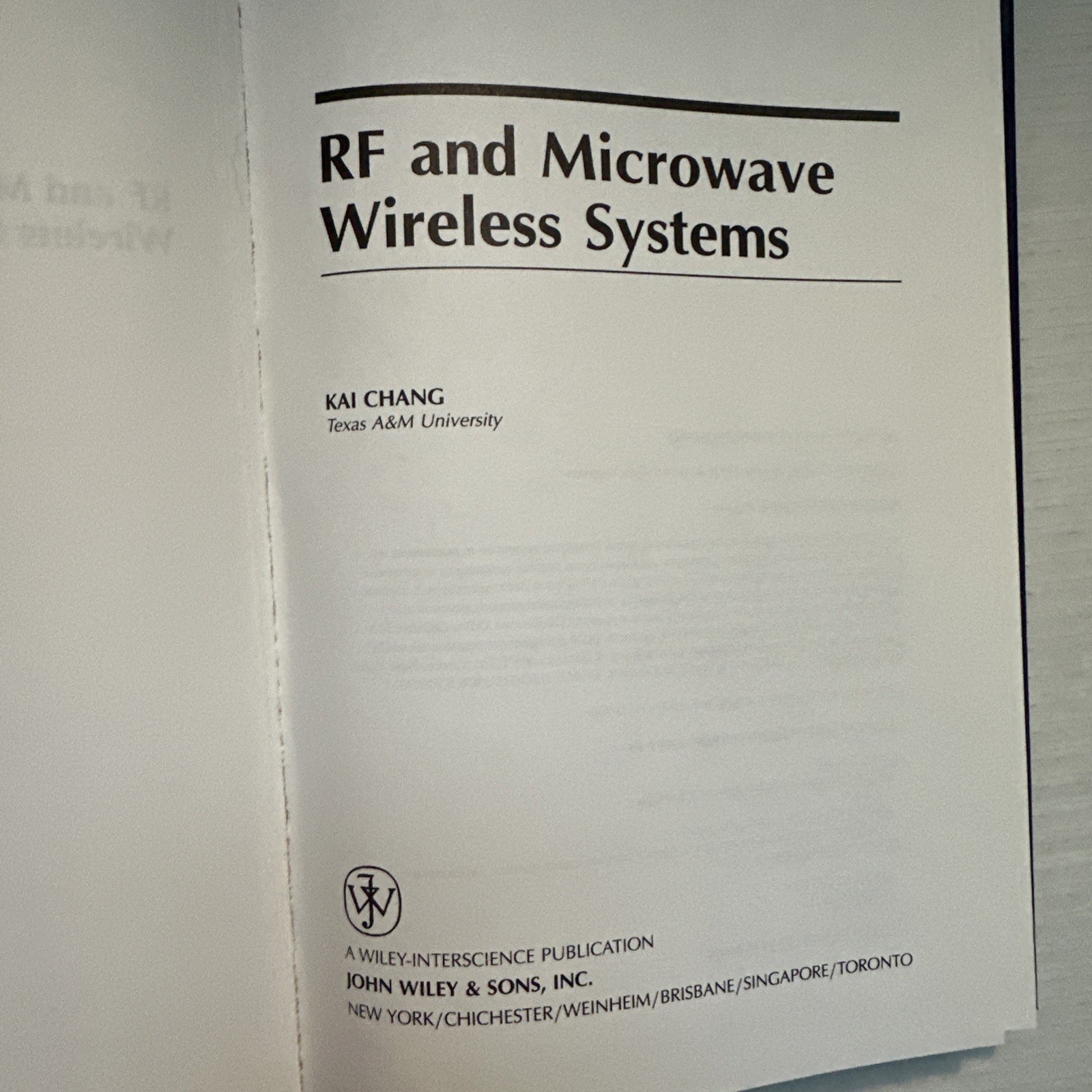 Wiley Series in Microwave and Optical Engineering Ser.: RF and Microwave…