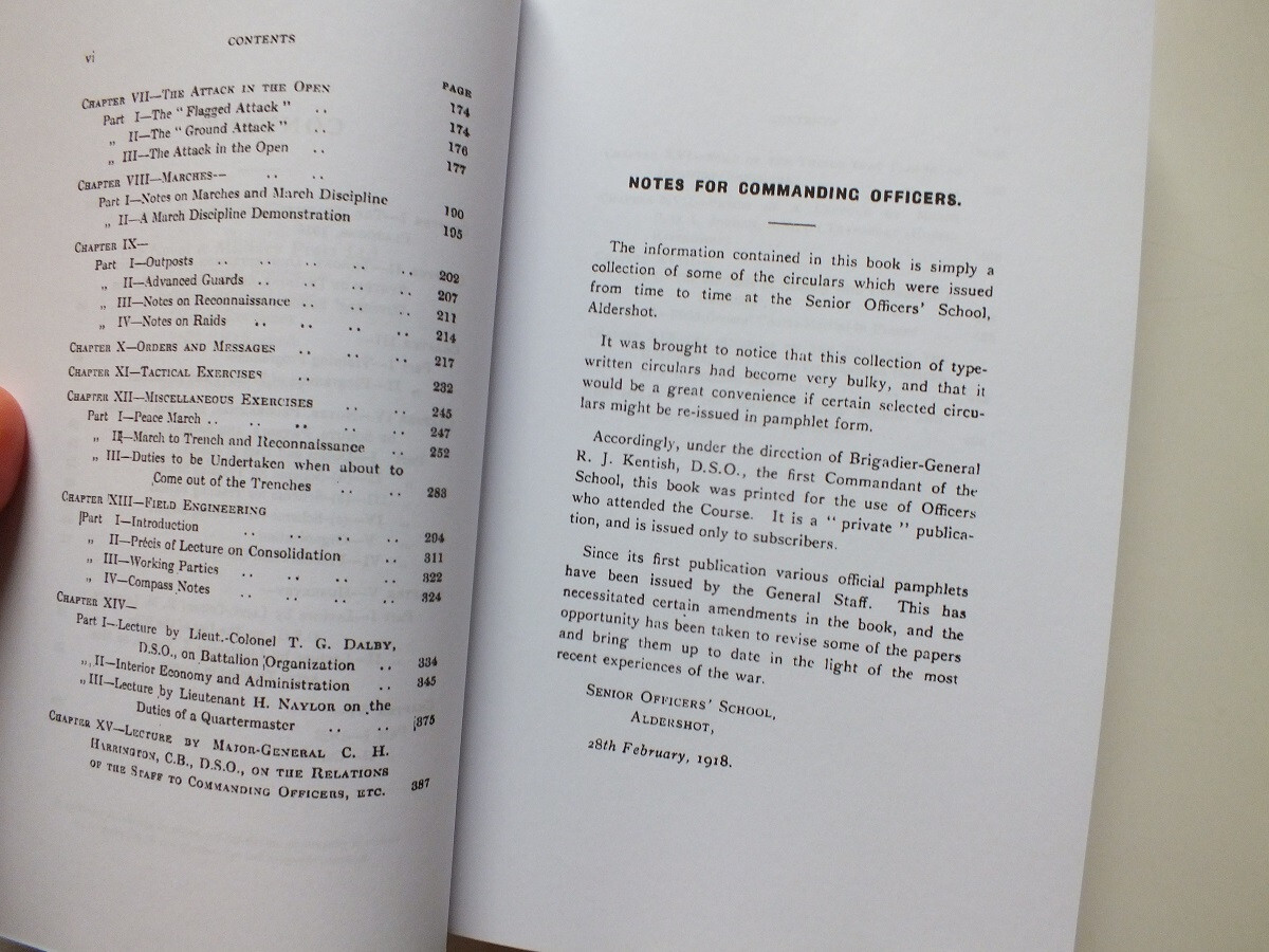 Notes for Commanding Officers: Senior Officers School, Aldershot 1918 *Reprint*