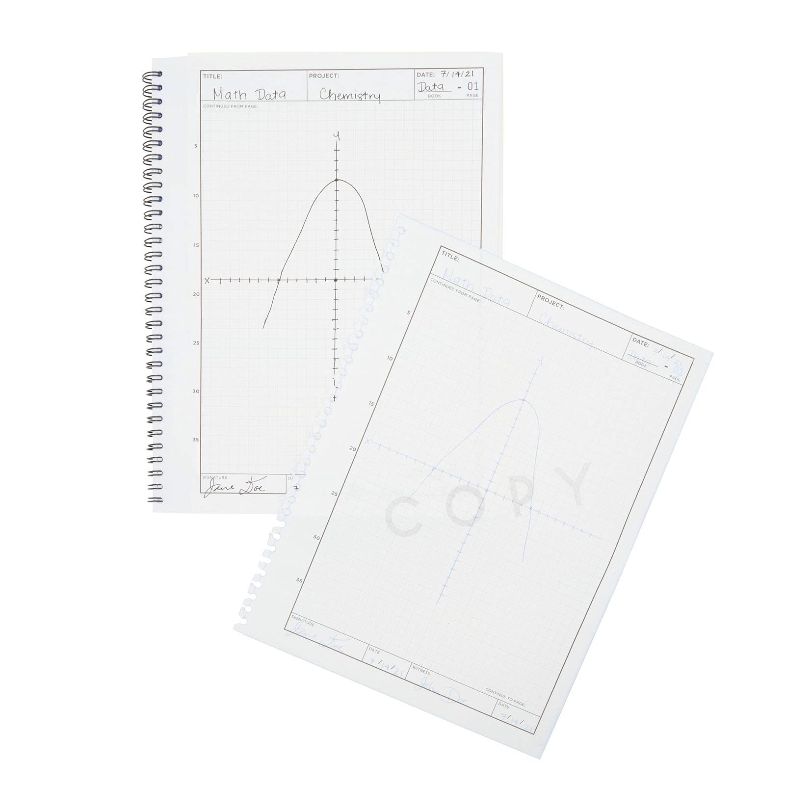 Carbonless Laboratory Notebook 100 Sheets Engineering Paper 8.5×11 2 Pack
