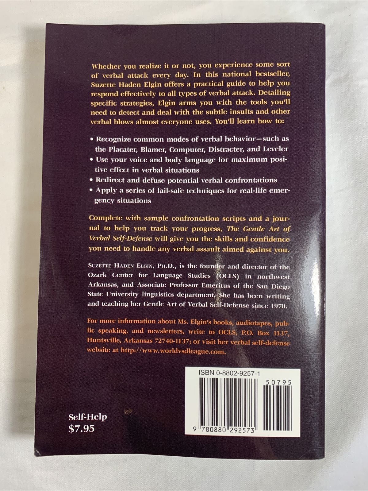 The Gentle Art of Verbal Self Defense by Suzette Haden Elgin PB