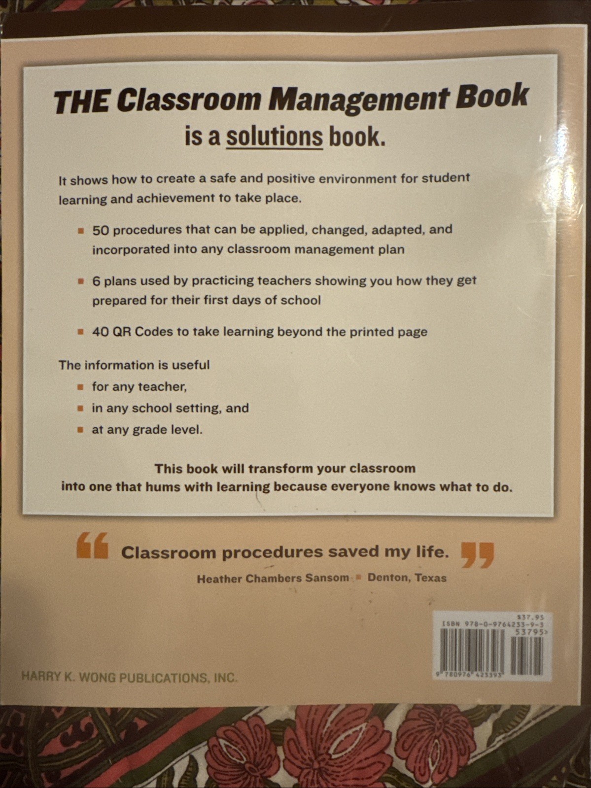 Classroom Management Book by Rosemary T. Wong & Harry K. Wong (2018, Paperback)