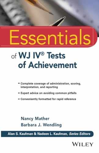 Essentials of WJ IV Tests of – Paperback, by Mather Nancy; Wendling – Acceptable