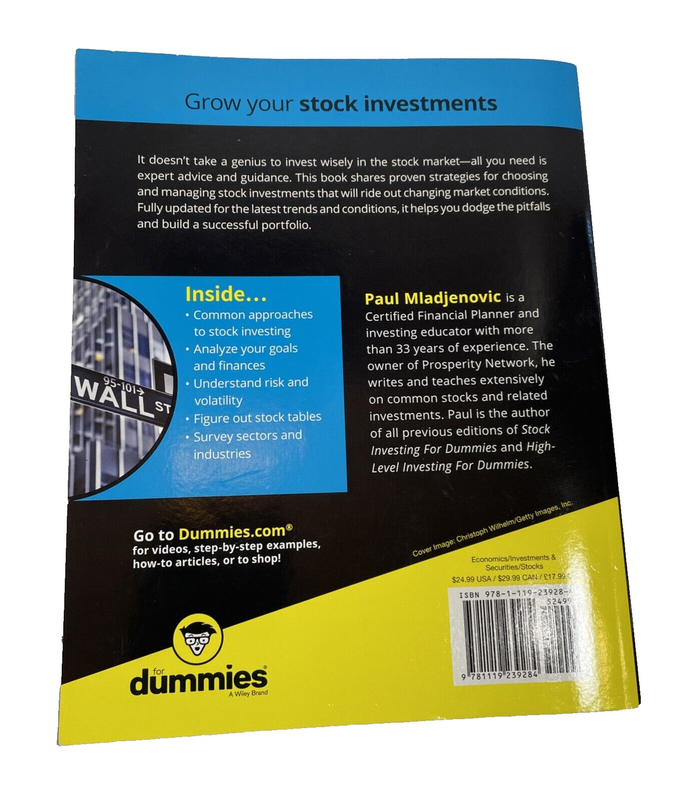 Stock Investing for Dummies By Paul Mladjenovic 5th Edition 9781119239284