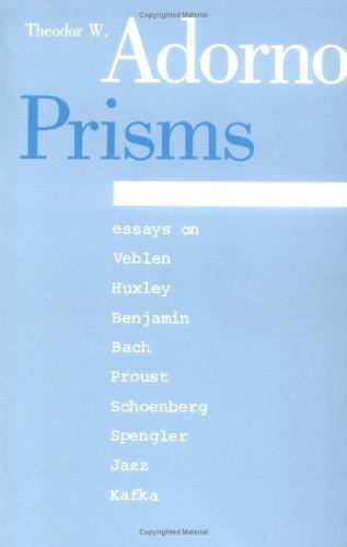 Prisms (Studies in Contemporary German Social Thought), Adorno, Theodor W., 9780