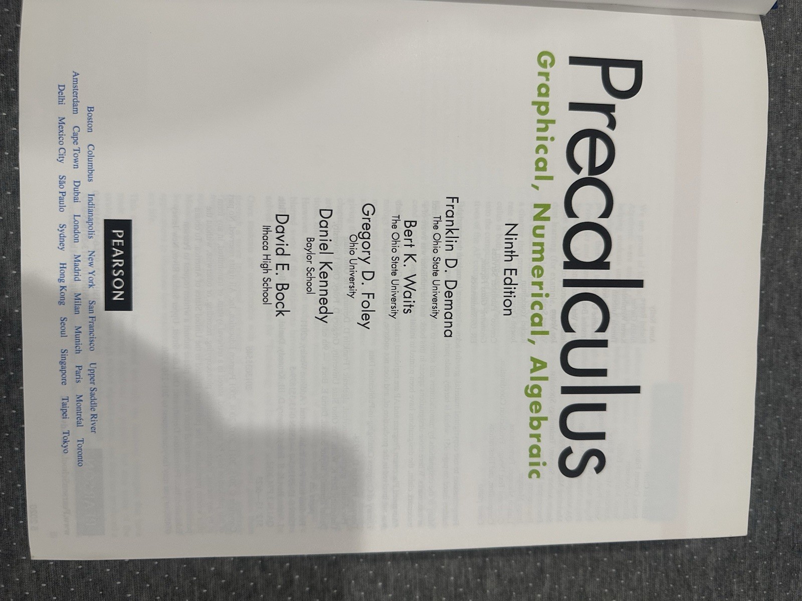 Precalculus : Graphical, Numerical, Algebraic: Ninth Edition