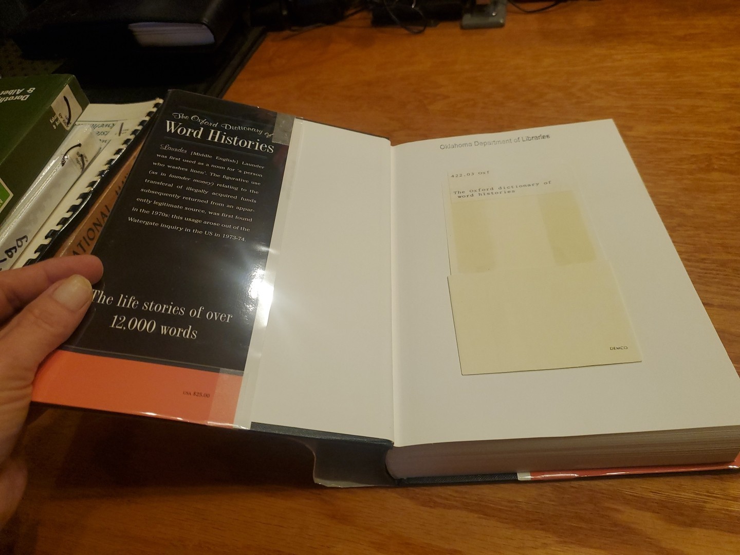 Oxford Dictionary of Word Histories by Glynnis Chantrell 2002 1st HCDJ