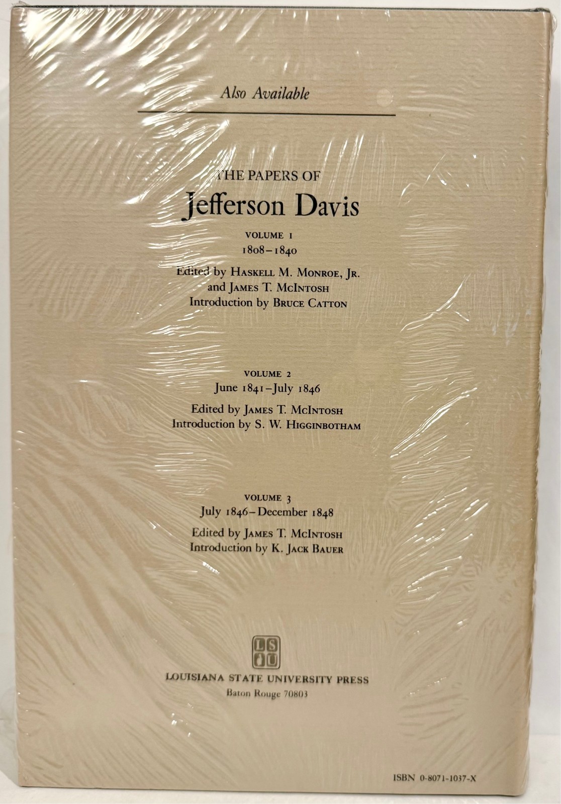 Papers of Jefferson Davis Volume 4 1849-1852 by Lynda Crist NEW in shrink wrap