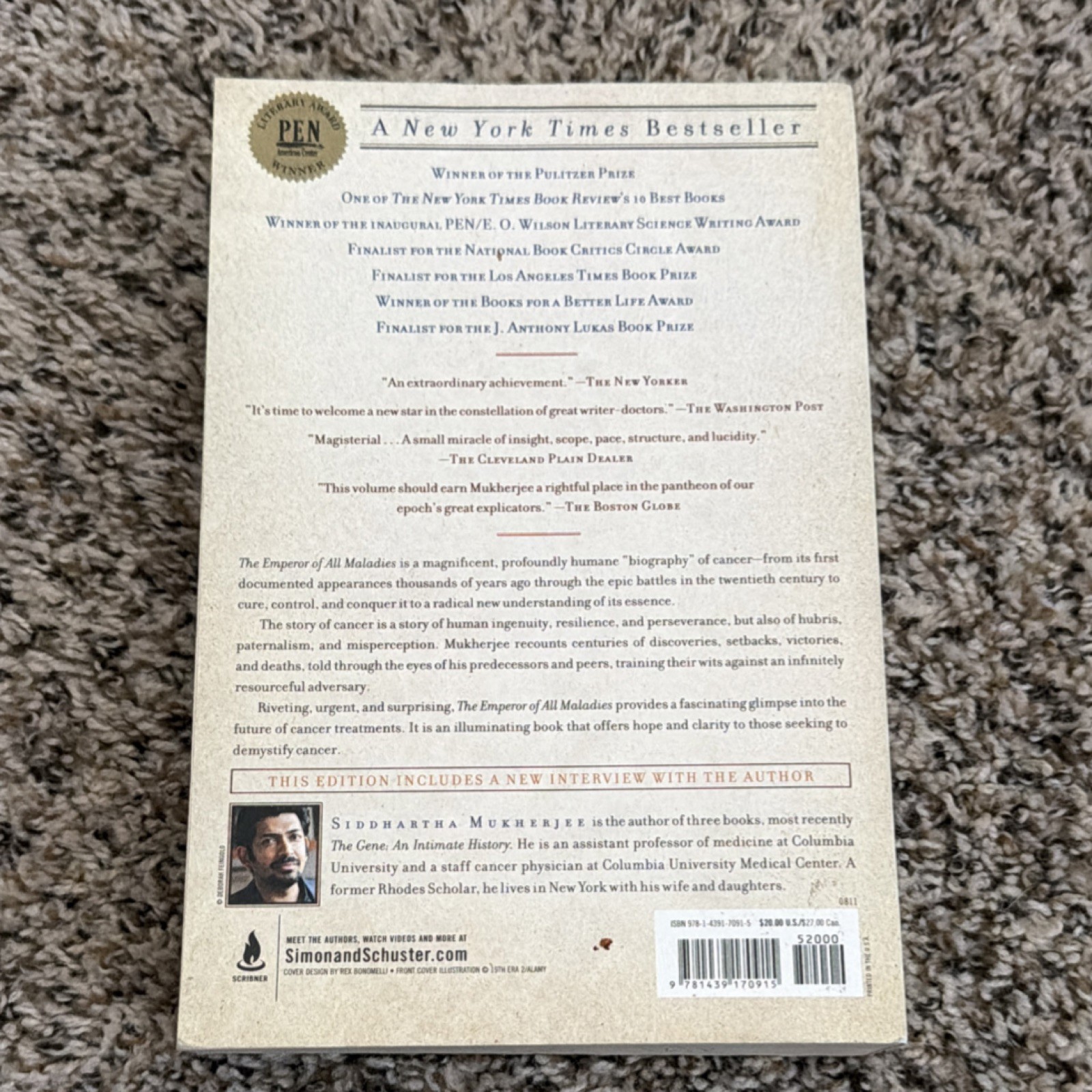 Emperor of All Maladies : A Biography of Cancer by Siddhartha Mukherjee (2011)