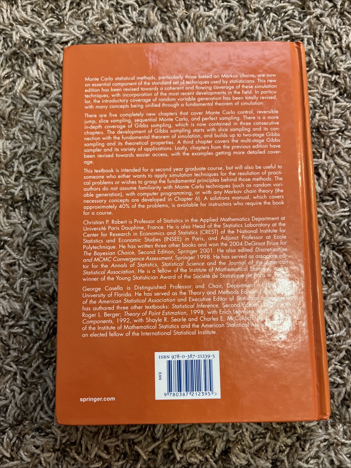 Springer Texts in Statistics Ser.: Monte Carlo Statistical Methods by George…