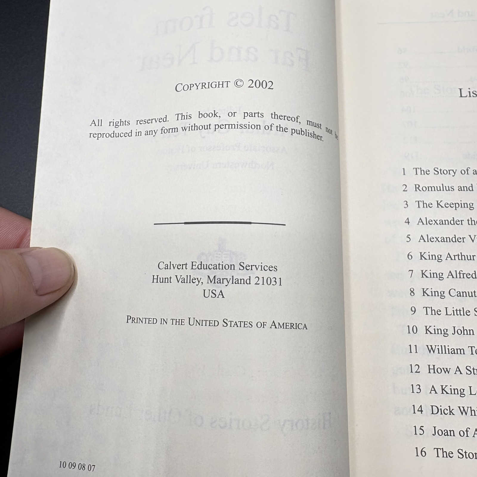 Tales from Far and Near & Tales of Long Ago Calvert School History Textbook 2002