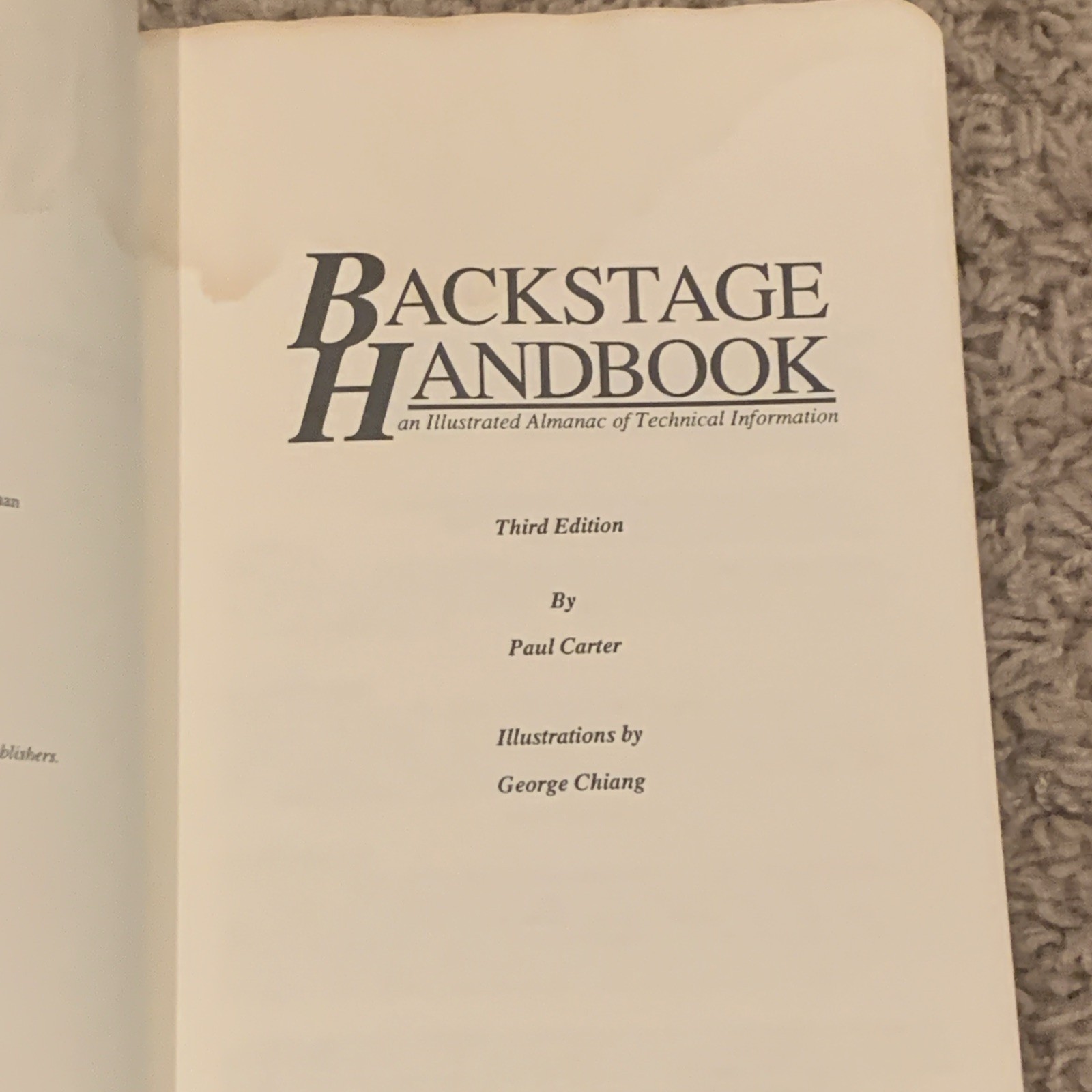 The Backstage Handbook: An Illustrated Almanac of Technical Information