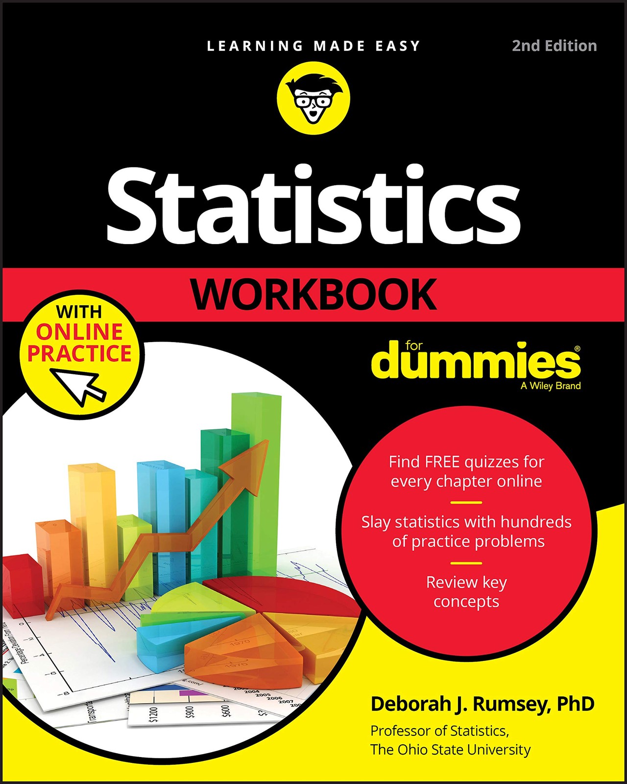 Statistics Workbook For Dummies with Online Practice – paperback Rumsey, Deb…