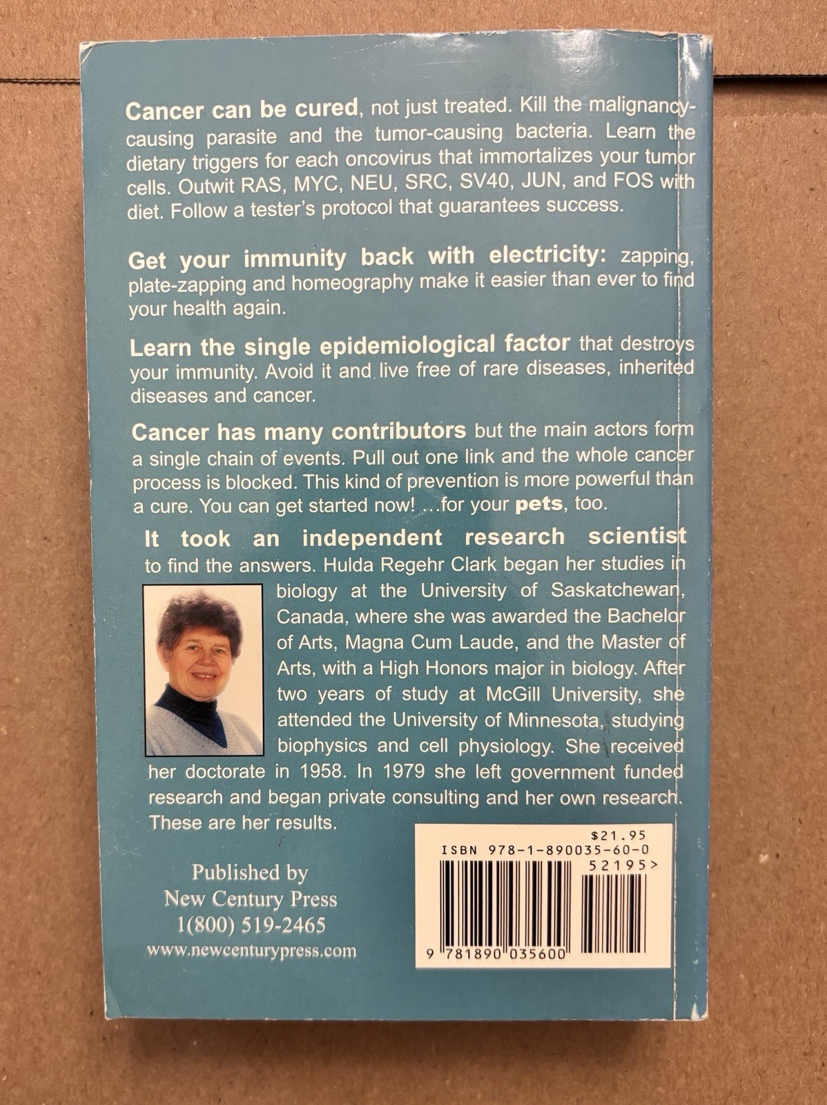The Prevention of All Cancers by Hulda R. Clark PH.D Paperback
