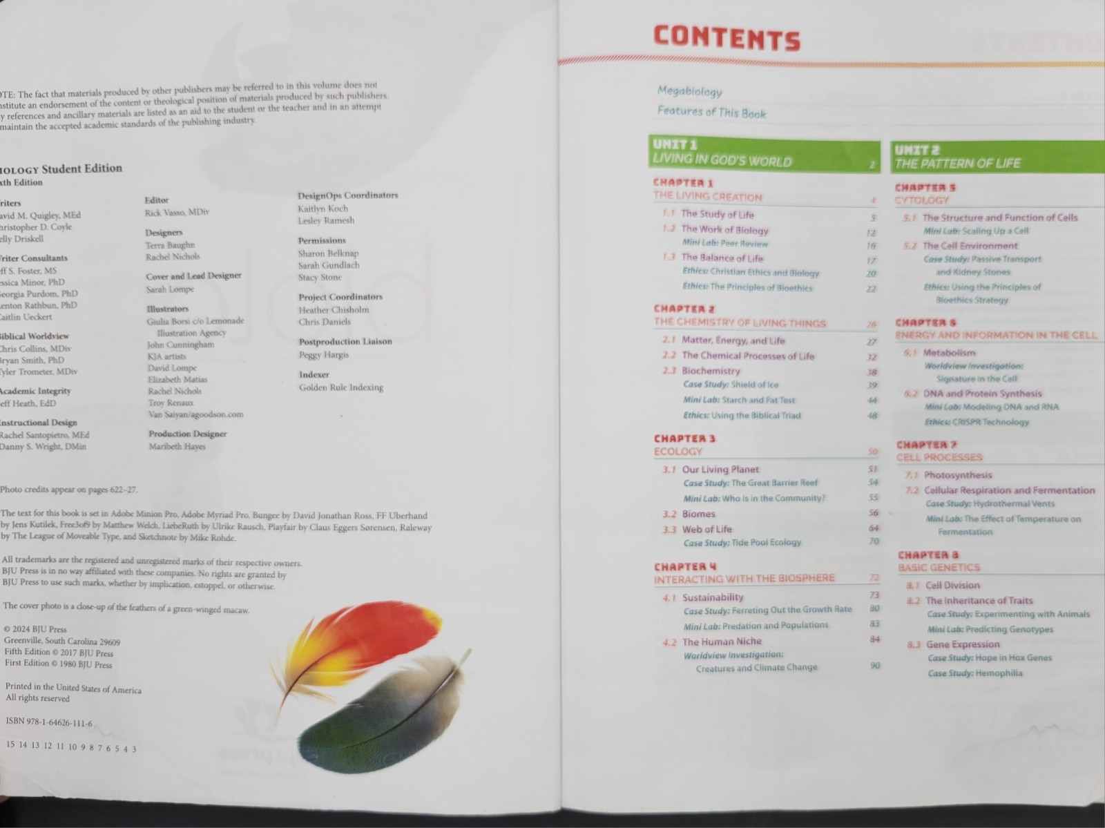Biology Student Text & Biology Assessment 6th Edition BJU Press PB 528778-003-01