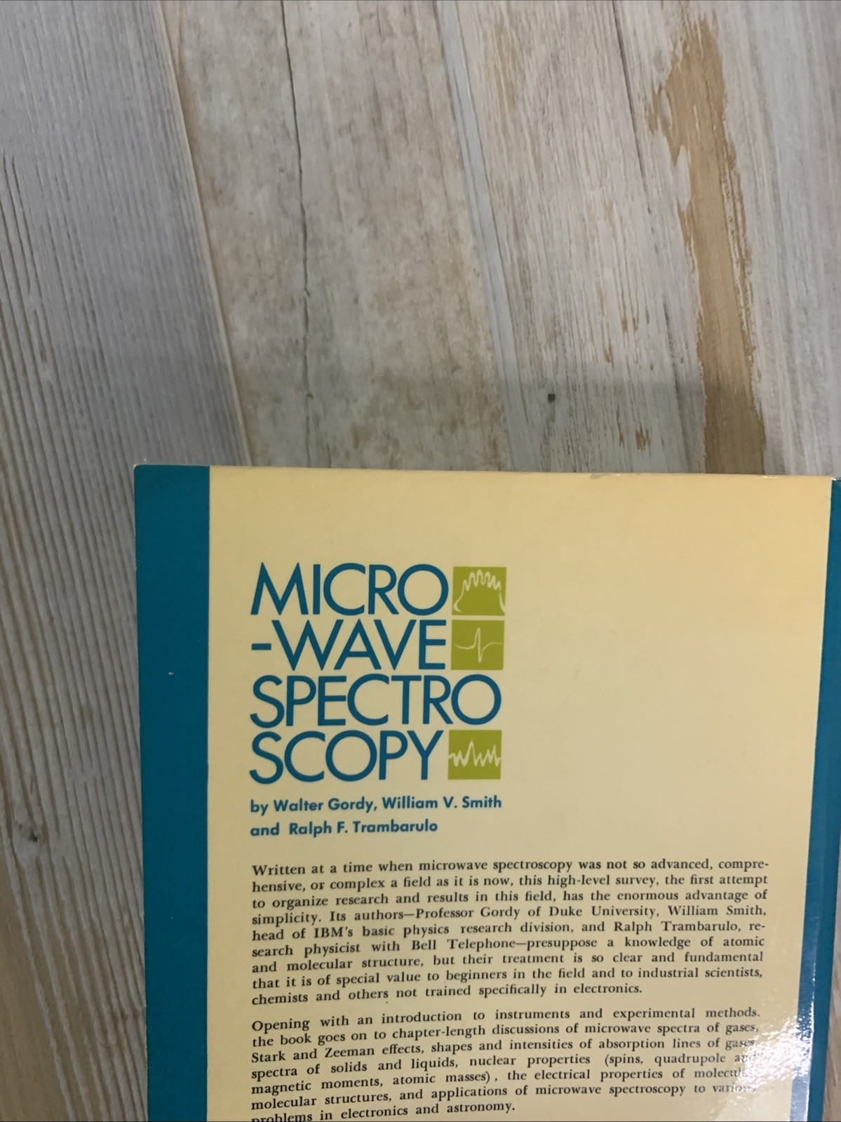Microwave Spectroscopy—Walter Gordy (Trade Paperback)
