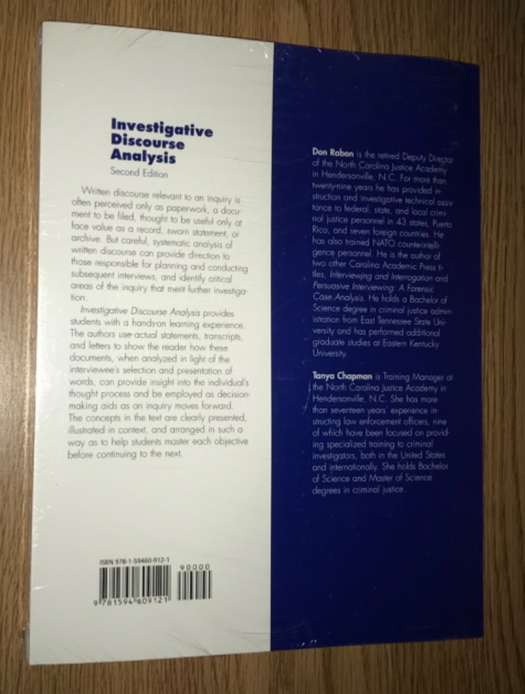 INVESTIGATIVE DISCOURSE ANALYSIS SECOND 2nd EDITION BOOK D RABON NEW IN PLASTIC