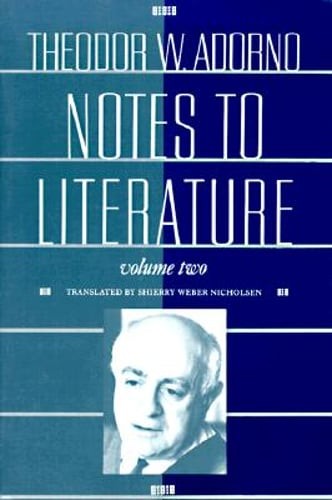 Notes to Literature by Professor Adorno, Theodor W: Used