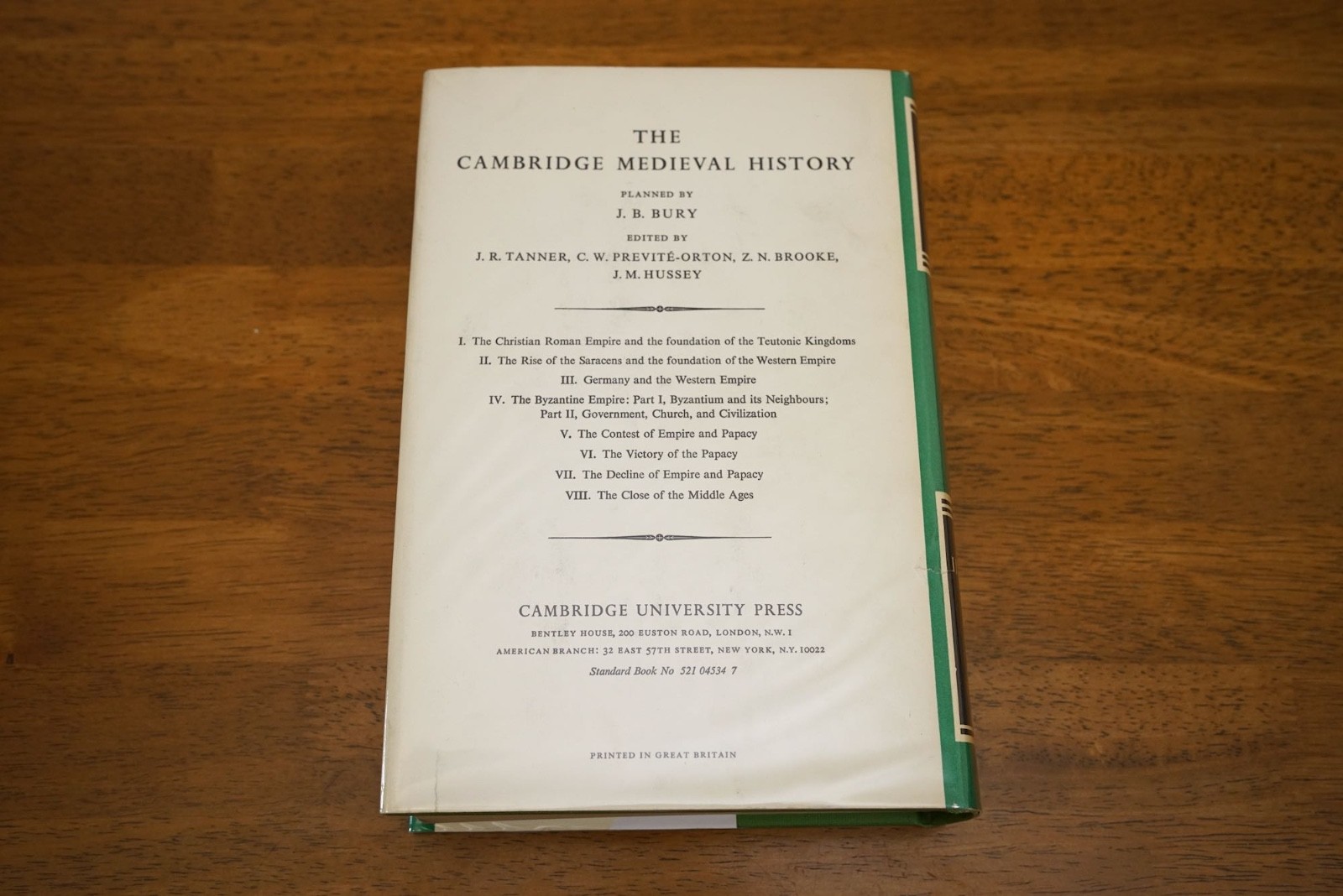 Cambridge Medieval History Volume 3: Germany and the Western Empire HB+DJ 1968