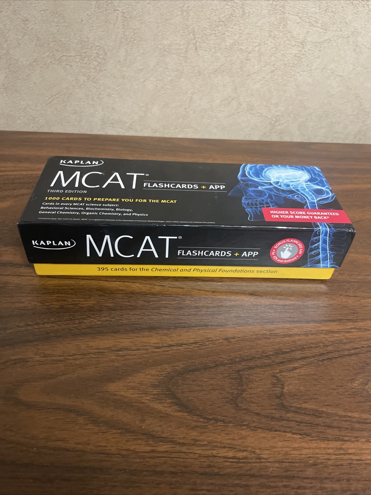 Kaplan MCAT Flashcards Study Cards Medical Exam Prep Set 1000 Cards Exc Cond