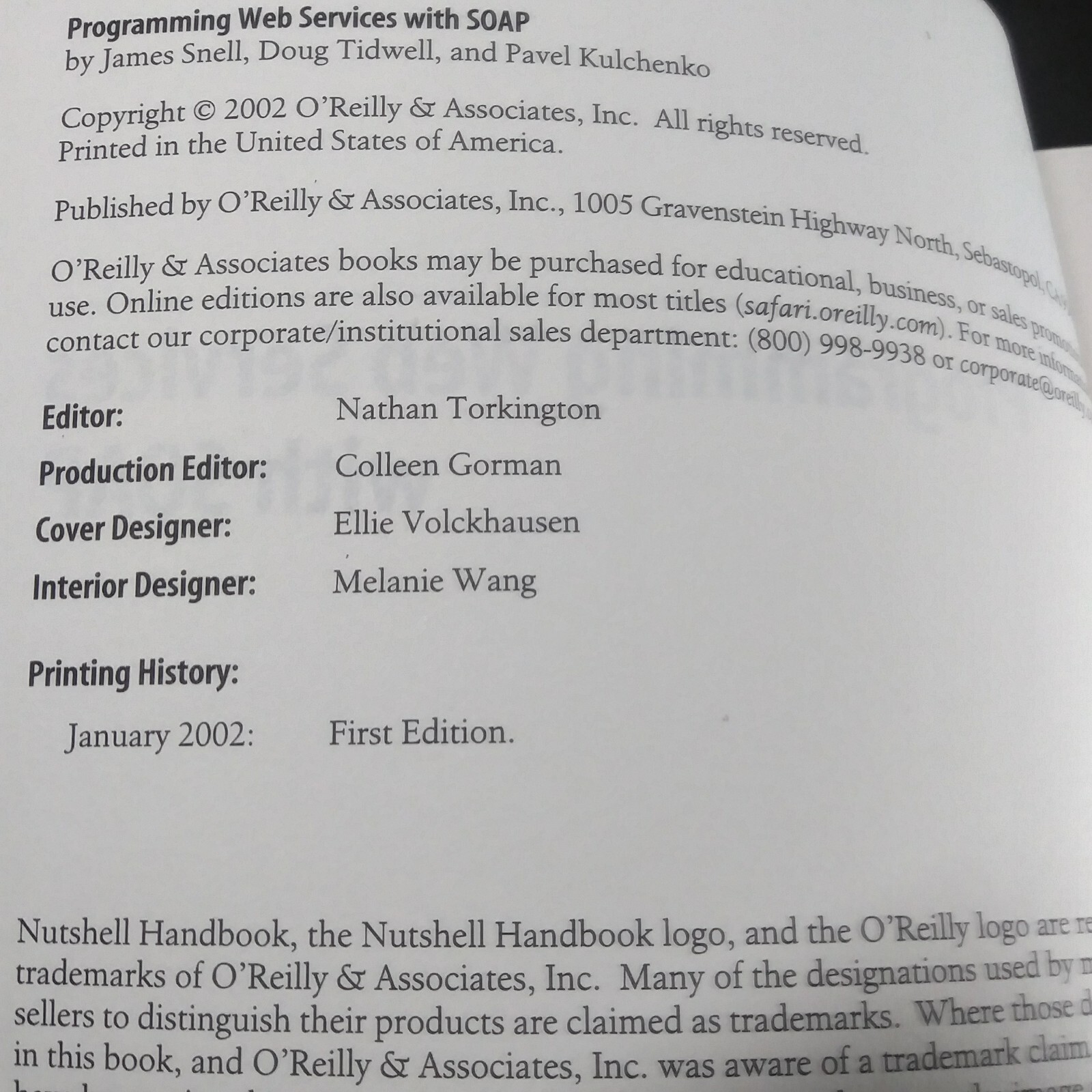 O’Reilly Programming Web Services With SOAP: 2002 Simple Object Access Protocol
