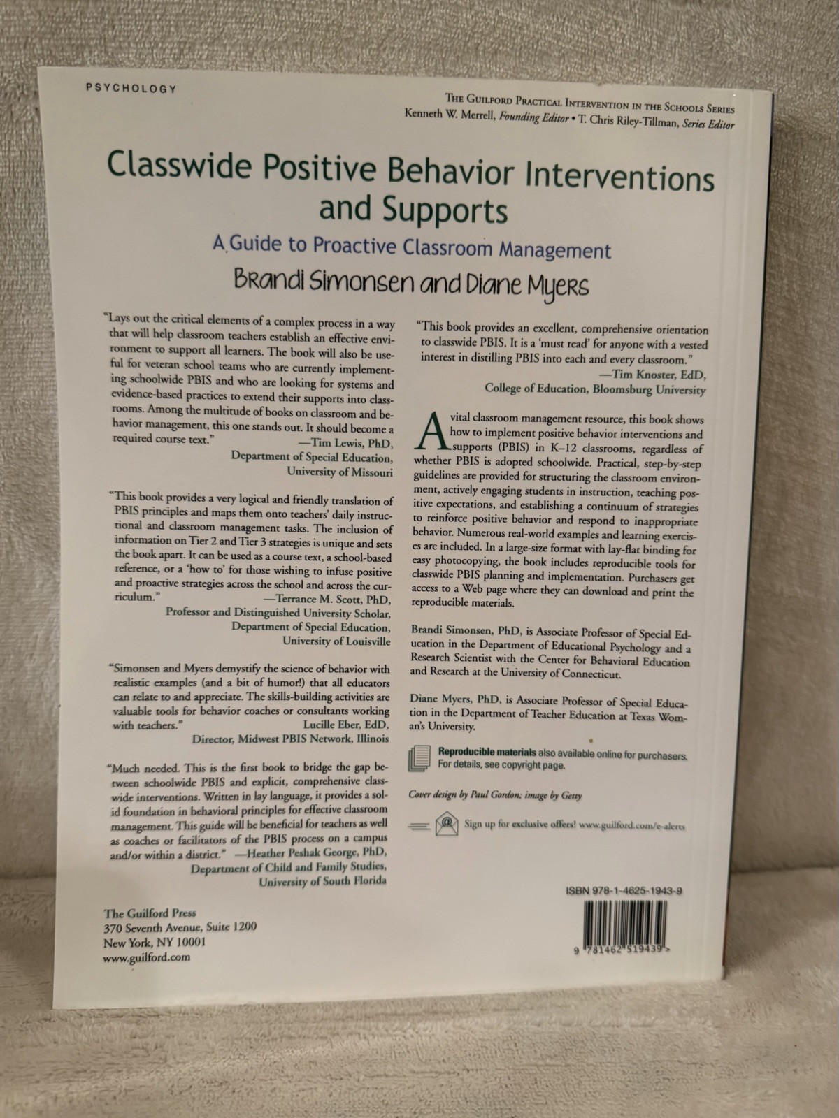 NEW Classwide Positive Behavior Interventions and Supports Simonsen and Myers