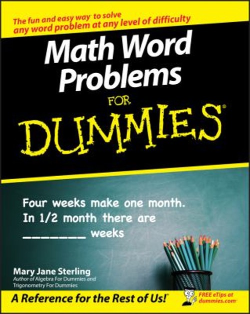 Math Word Problems for Dummies Paperback Mary Jane Sterling