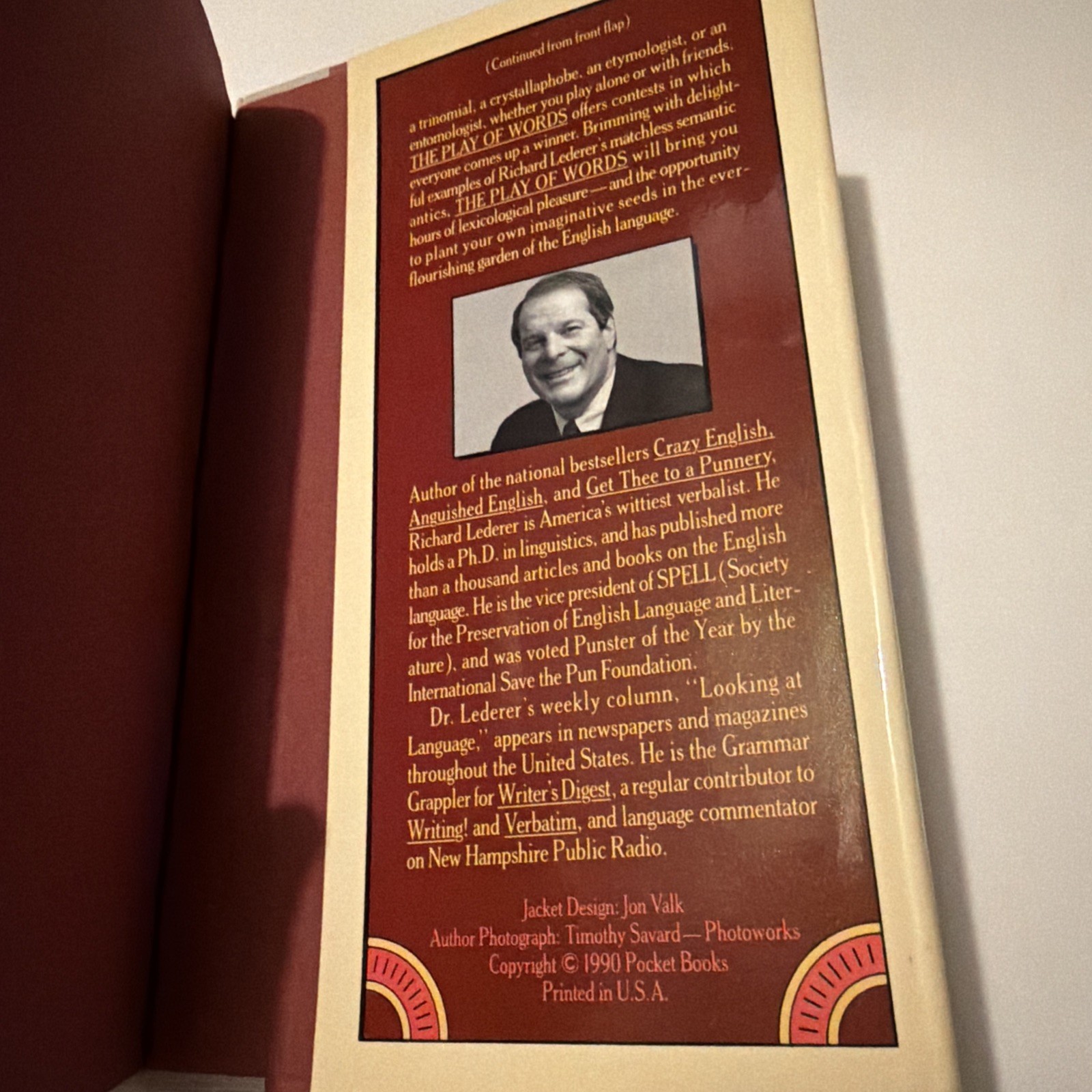 Play of Words : Fun and Games for Language Lovers by Richard Lederer (SIGNED)