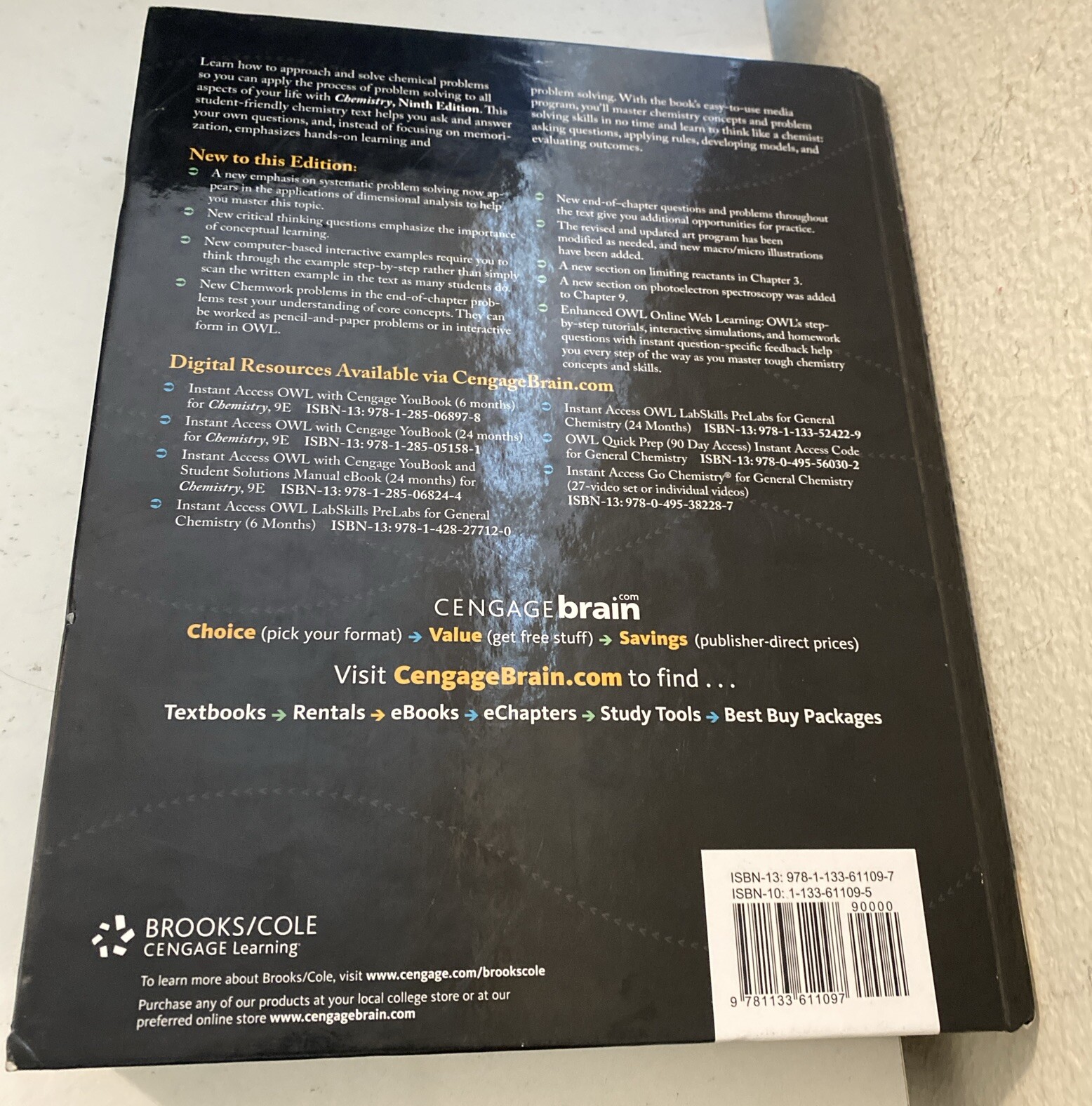 Chemistry by Zumdahl and Zumdahl (2014, Hardcover) 9 Edition