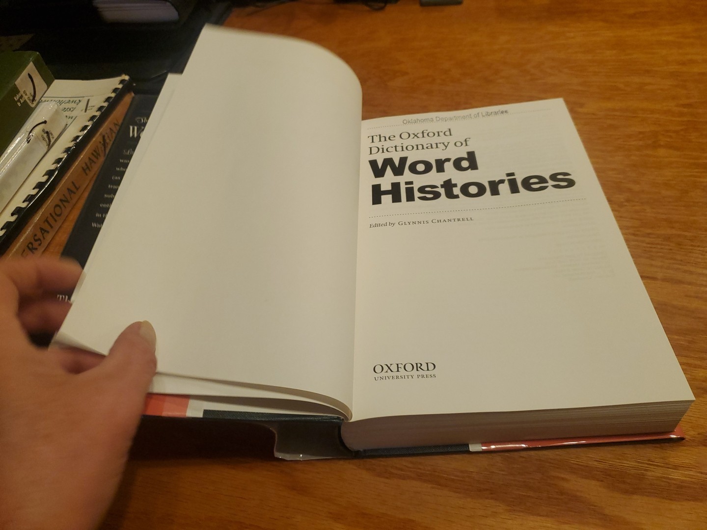 Oxford Dictionary of Word Histories by Glynnis Chantrell 2002 1st HCDJ