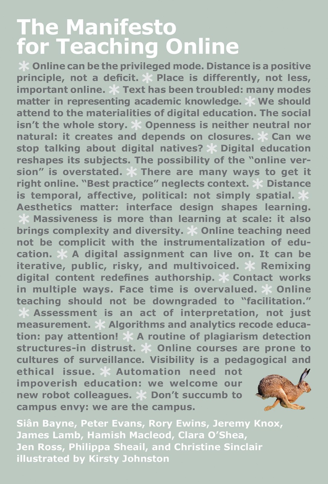 The Manifesto for Teaching Online, Bayne, Sian,Evans, Peter,Ewins, Rory,Knox, Je