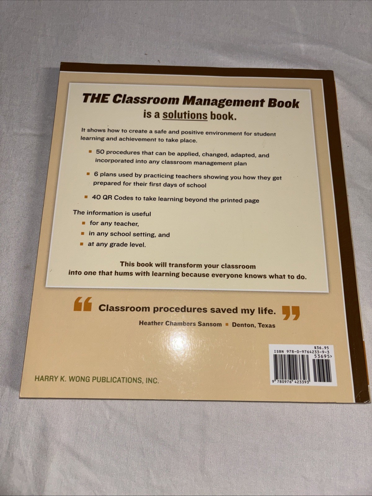 Classroom Management Book by Rosemary T. Wong and Harry K. Wong (2018, Trade…