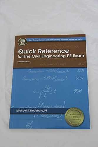 Quick Reference for the Civil – Paperback, by Lindeburg PE Michael – Very Good