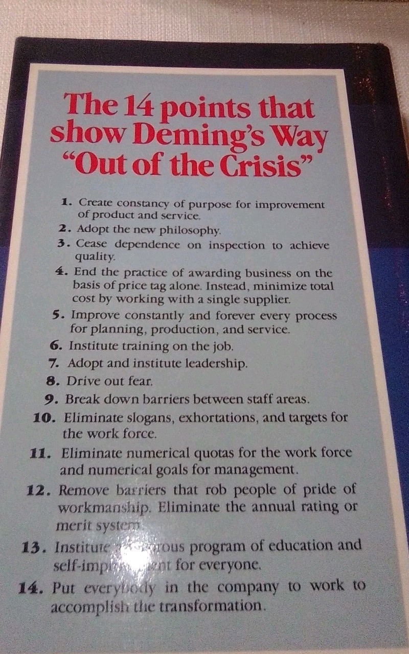 Out of the Crisis by W. Edwards Deming (Hardcover, 1986) 3rd Printing