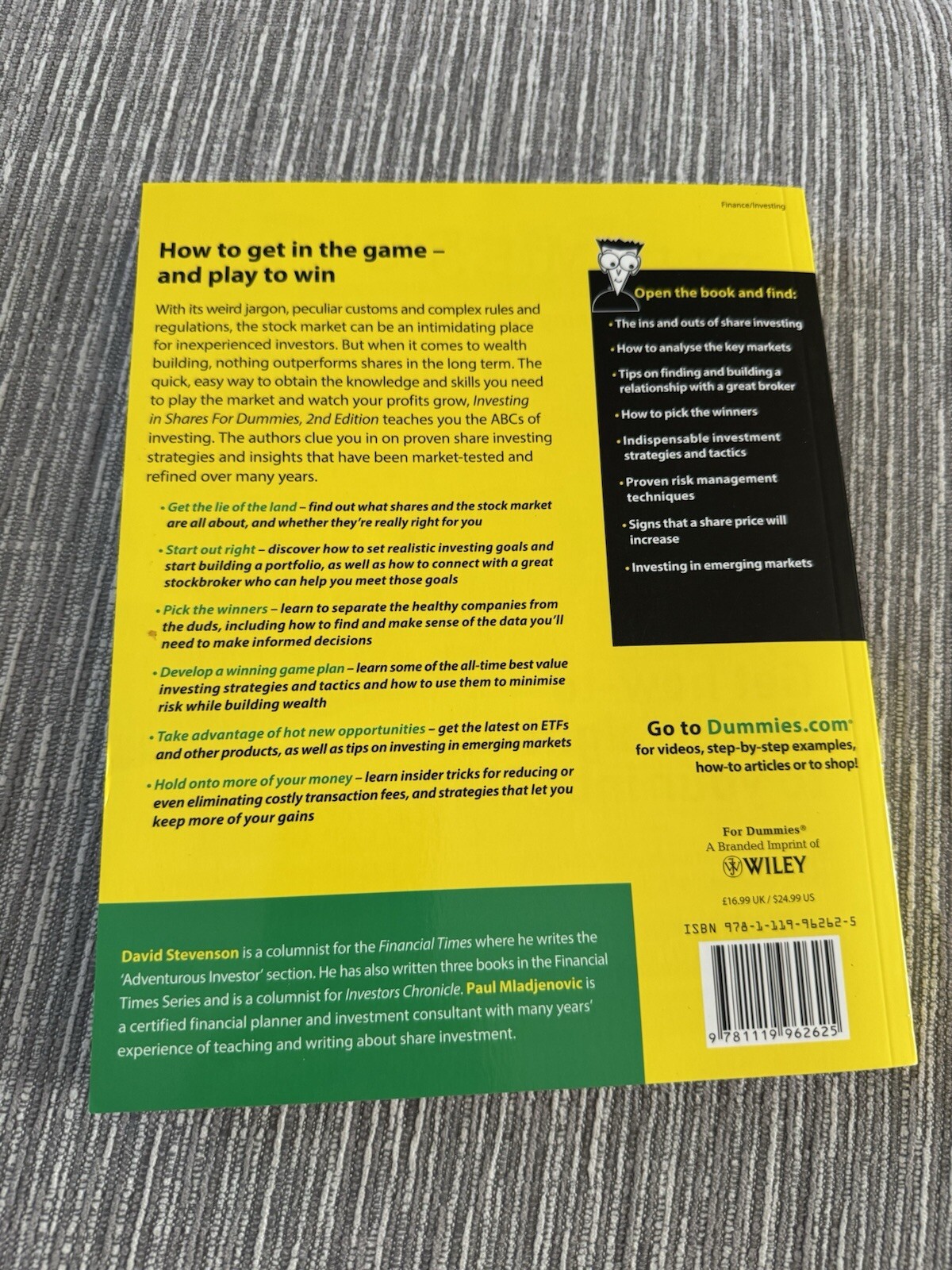 Investing in Shares For Dummies by David Stevenson (Paperback, 2012)