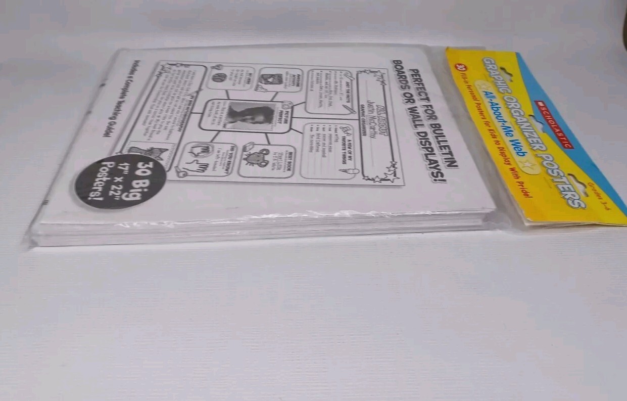 Scholastic Graphic Organizer Posters 30 All about Me Web Teacher Back To School