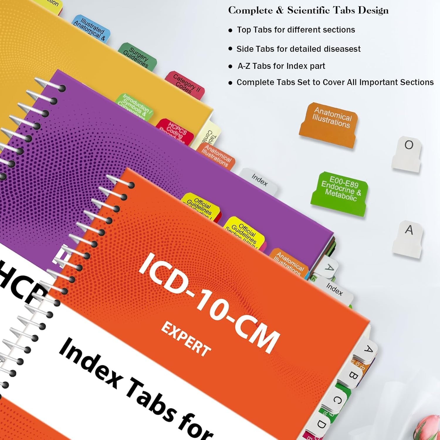 Index Tabs Set for CPT 2026, ICD-10-CM 2026 AAPC Version & HCPCS Level II 202…