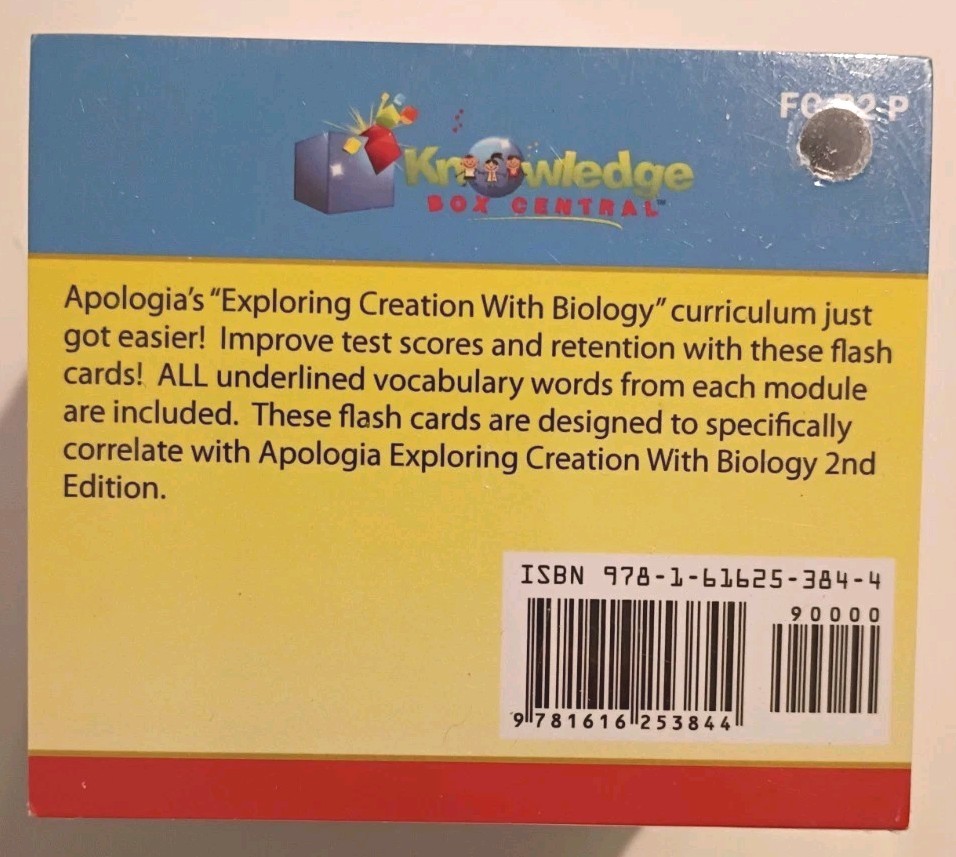 Apologia Biology 2E Vocabulary Word Flash Cards Knowledge Box Central Brand New