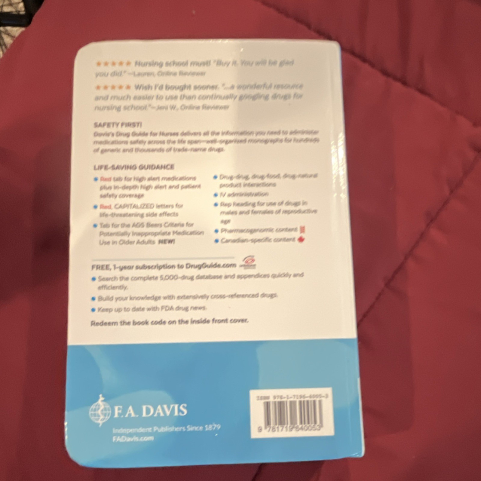 Davis’s Drug Guide for Nurses Seventeenth Edition Vallerand Sanoski F.A. Davis