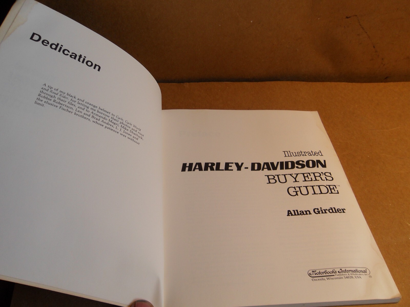 Illustrated HARLEY DAVIDSON Buyer’s Guide by Allan Girdler (1986 Paperback)