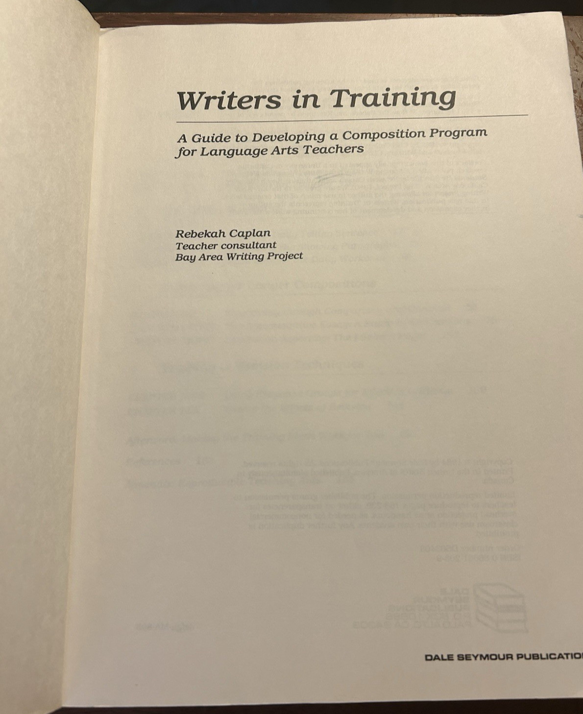 888 Writers in Training A Guide to Developing A Composition Program For Language