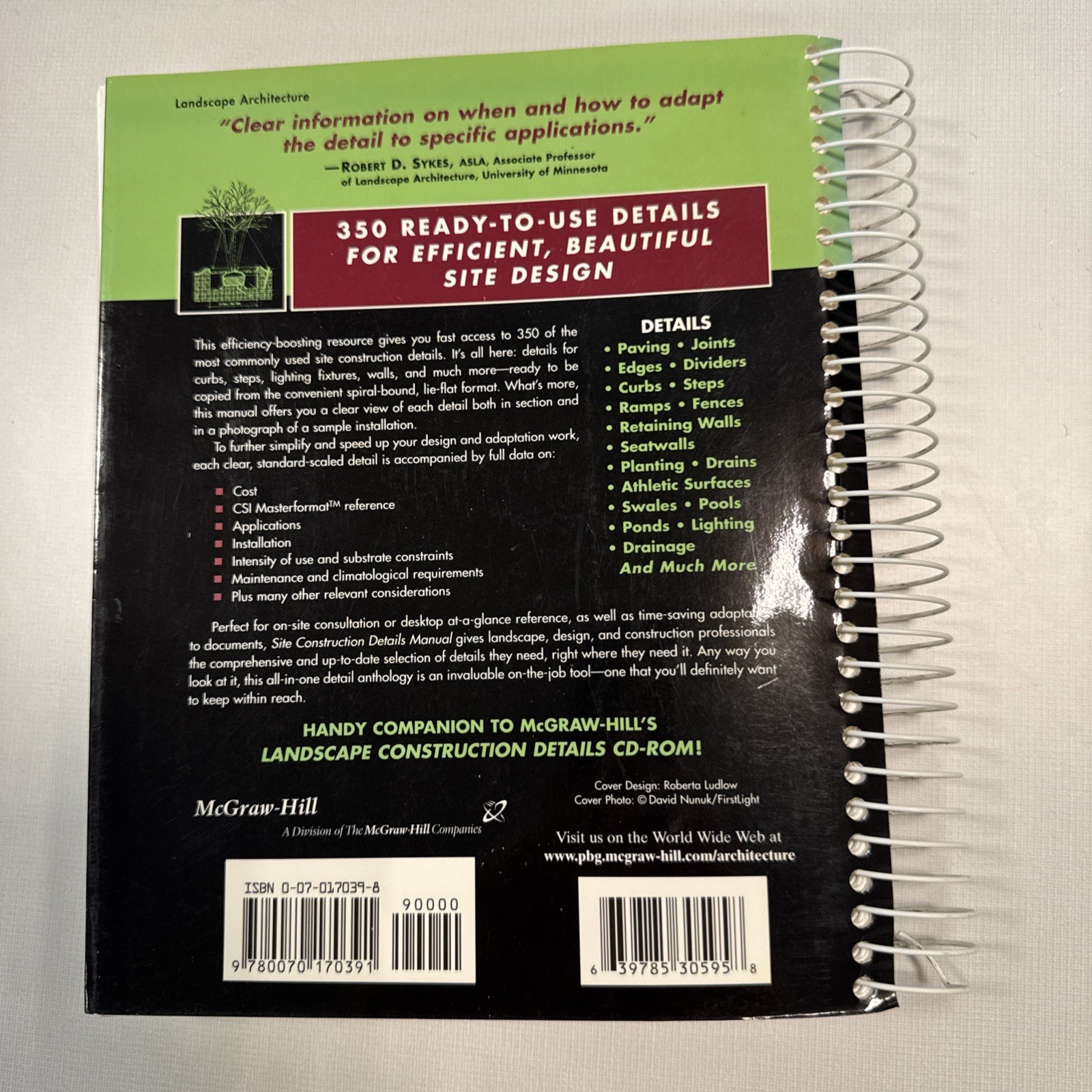 Time-Saver Standards Site Construction Details Manual